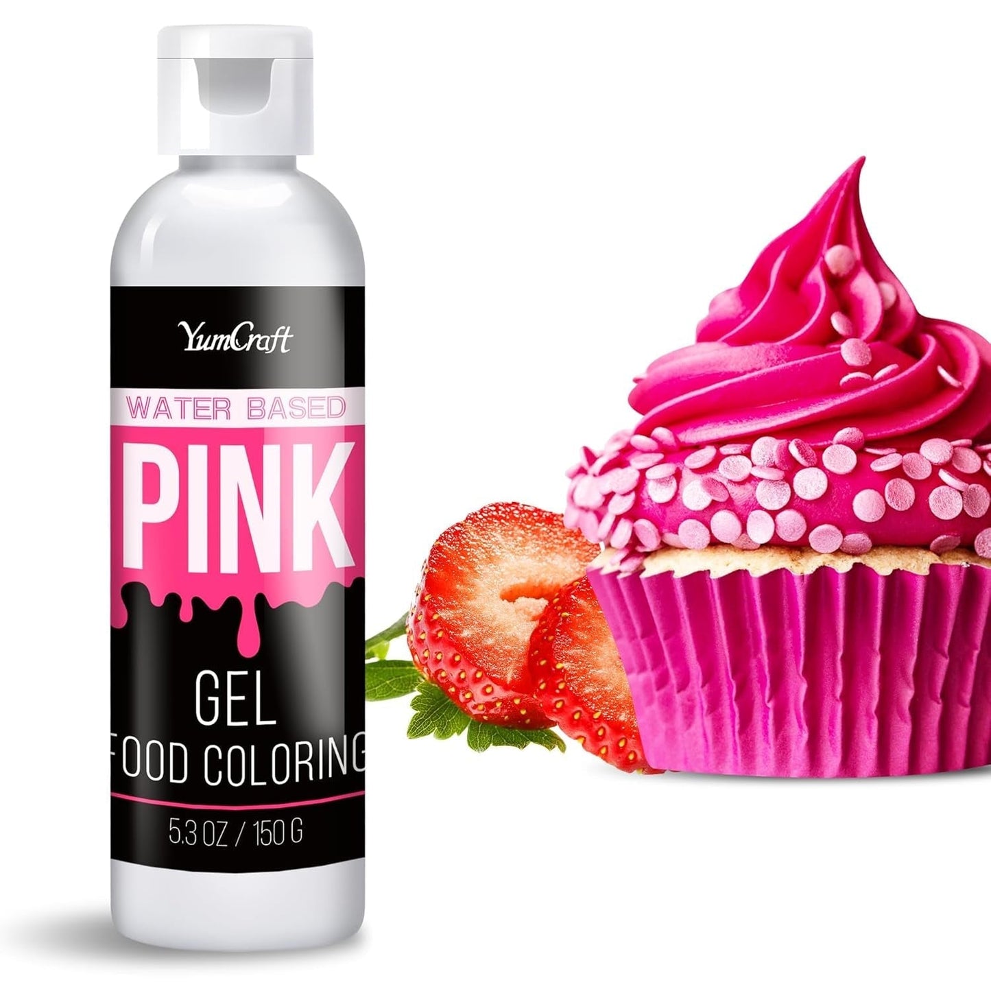 Gelvoedselkleur - Hooggeconcentreerde gelvoedselkleur voor taarten, bakken, paaseieren, drankjes - Suikervrije voedselkleur voor fondant, glazuur, slijm, taartdecoratie (rood fluweel, 150 g)