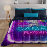 PETTI Artigiani Italiani - Winterquilt, Winterquilt, Eenvoudige quilt, Dubbelzijdig, Monocolor en digitaal printen, 100% hypoallergene microvezel, Made in Italy Quilts en quilts Naty Shop Gamer 160 X 190 Cm