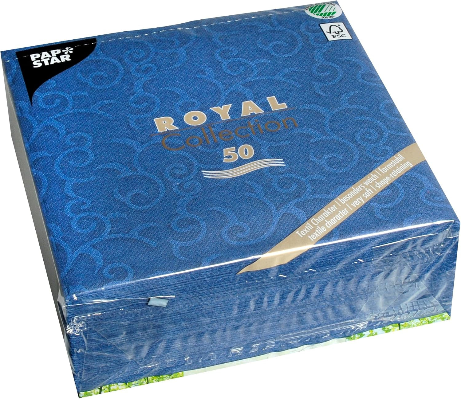 Papstar, 50 servetten "ROYAL Collection" 1/4-vouw 40 Cm X 40 Cm champagne "Casali", #84877