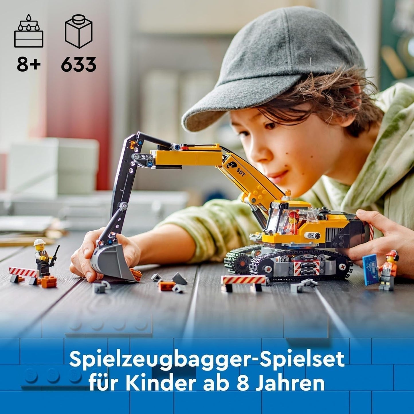 LEGO City Rupsgraafmachine, speelgoedgraafmachine voor kinderen vanaf 8 jaar, constructiespeelgoed met graafmachinemodel, bouwbare vrachtwagen met accessoires en 3 minifiguren 60420 Bouwsets Besuche den LEGO-Store
