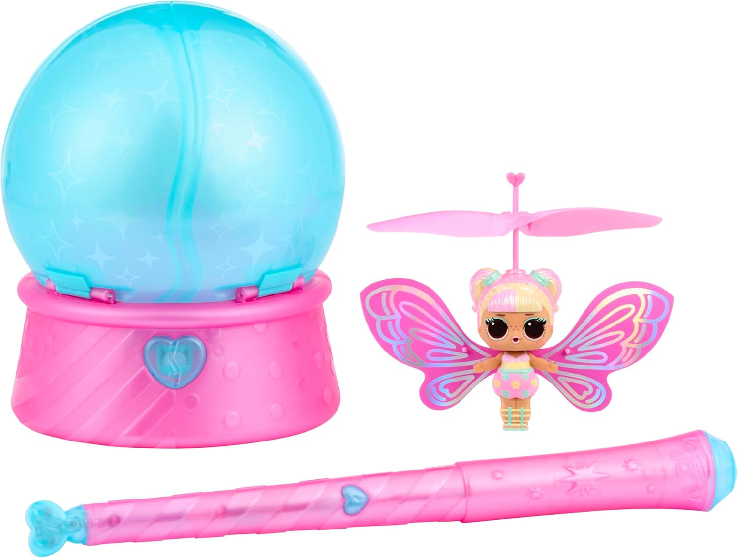 LOL Verrassing! Magic Flyers Fairies Tots - Flower Child - Inclusief 1 pop en 1 toverstaf in een bloemvormig pakket, 2 om te verzamelen, Roos