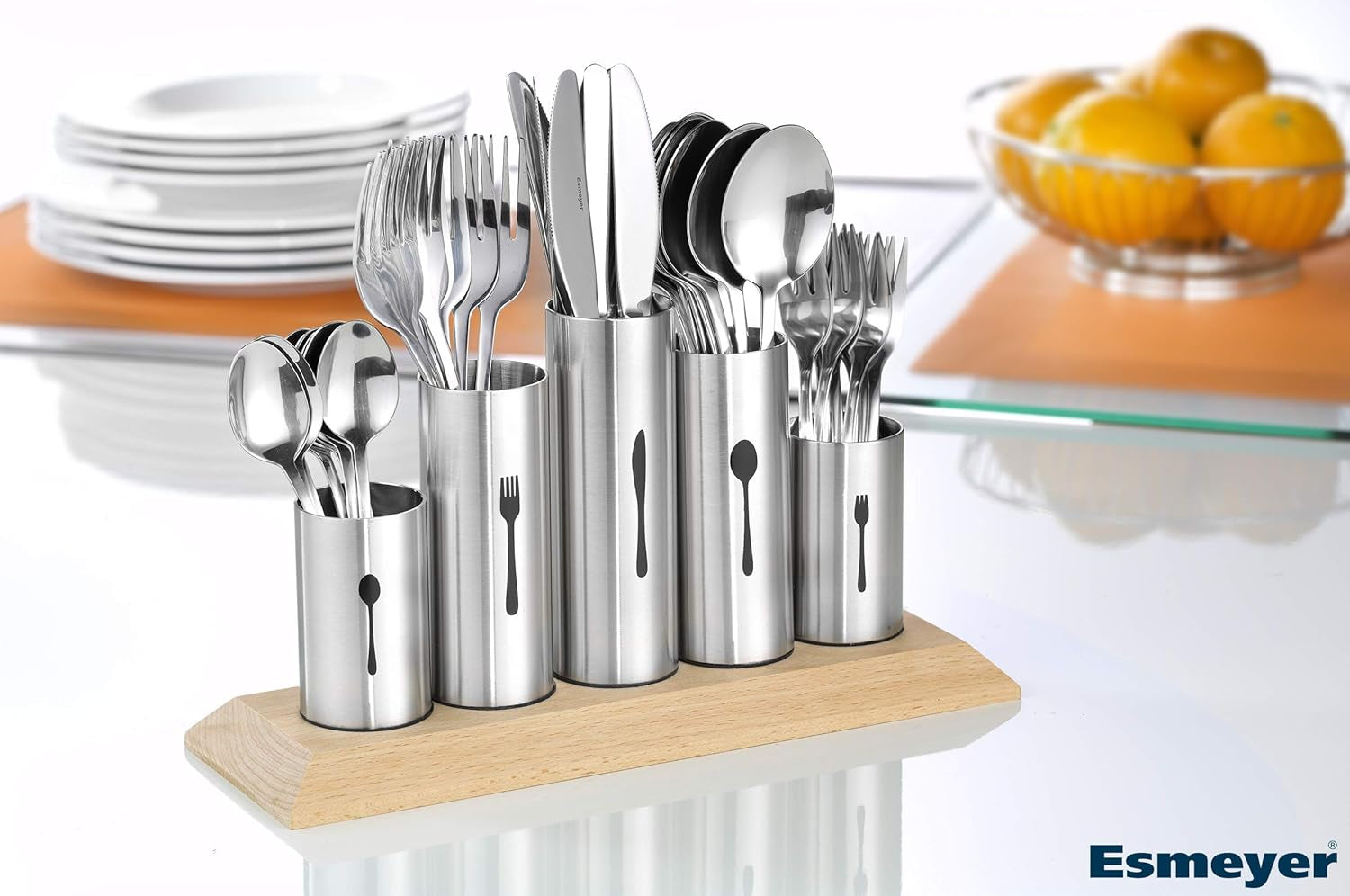 Bestekhouder van roestvrij staal, 1 verpakking, zilver Naty Shop Kitchen