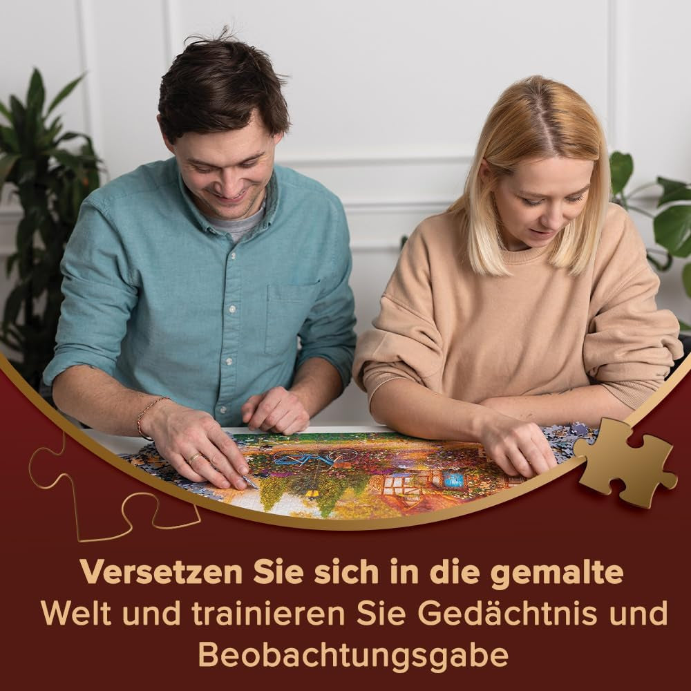 Trefl Premium plus Kwaliteit - Puzzel Tea Time: Huizen Stoney Lane - 1000 stukjes, Serie nostalgisch geschilderde afbeeldingen, Ideale combinatie van stukjes, Voor volwassenen en kinderen vanaf 12 jaar Puzzel Naty Shop