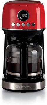 Ariete Moderna 1396 filter-espressomachine voor het zetten van Amerikaanse koffie tot 15 kopjes glazen karaf verwarmingsplaat LCD-display afneembare en wasbare filters wit