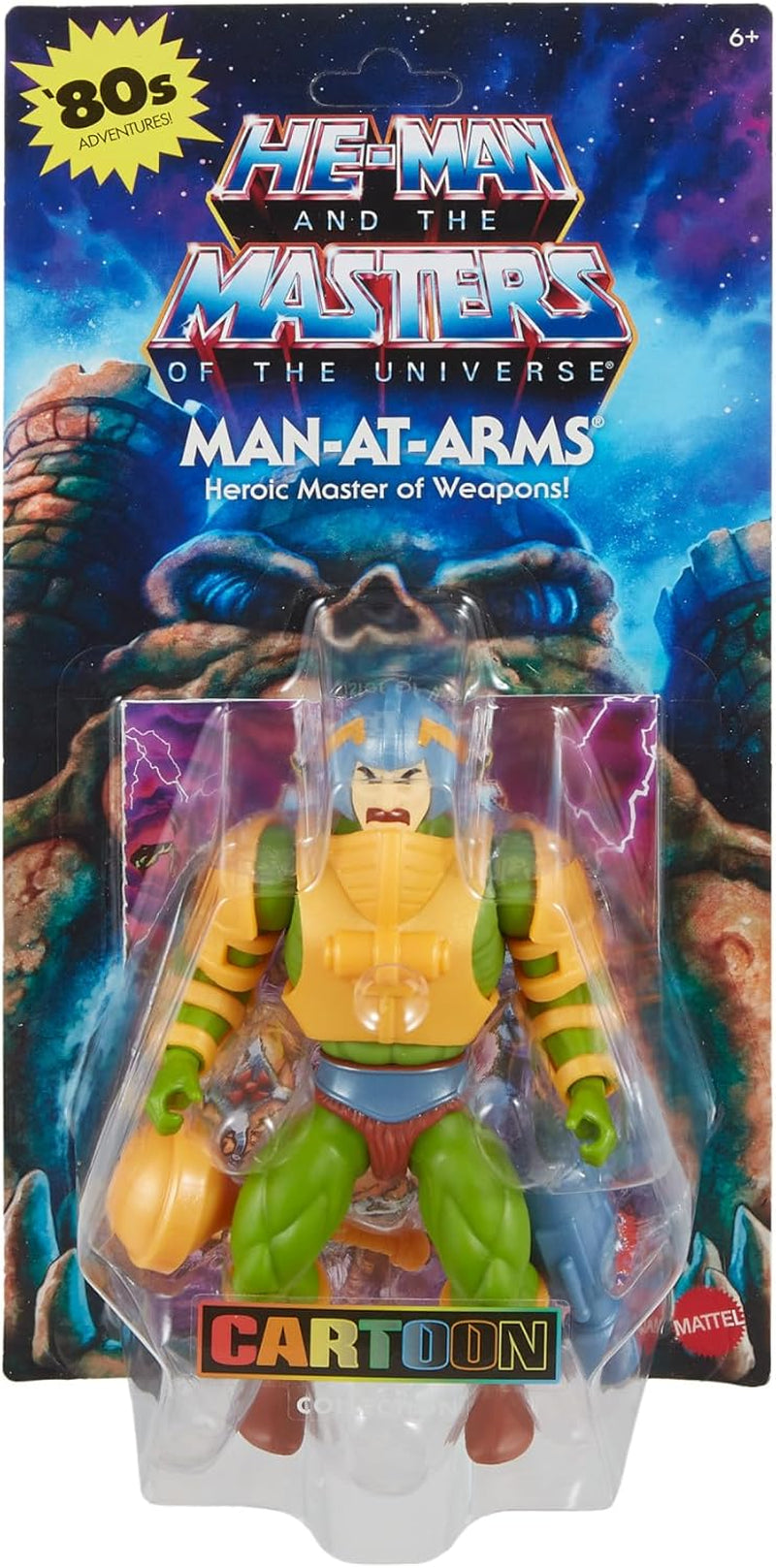 Masters of the Universe Origins speelgoed, Man-At-Arms Duncan-actiefiguur uit de cartooncollectie, hoogte ca. 14 cm, held met verwijderbaar pantser en accessoires, HYD25 Actiefiguren Naty Shop