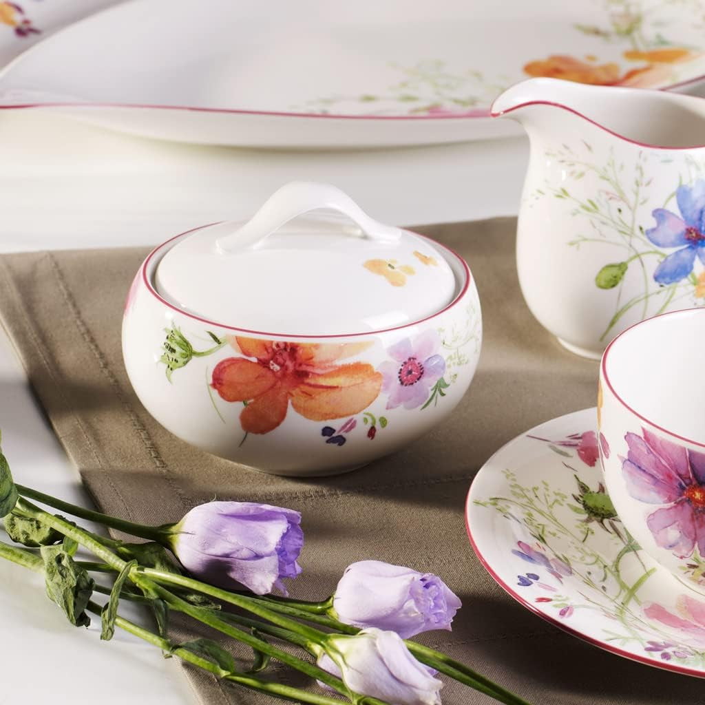 Villeroy & Boch - Mariefleur Suikerpot, Diverse Kleuren, Vaatwasmachinebestendig, Magnetronbestendig, Suikerpot Met Deksel, Suikerpot, Opbergruimte, Koffieaccessoire, Bloemenservies, Premium Porselein