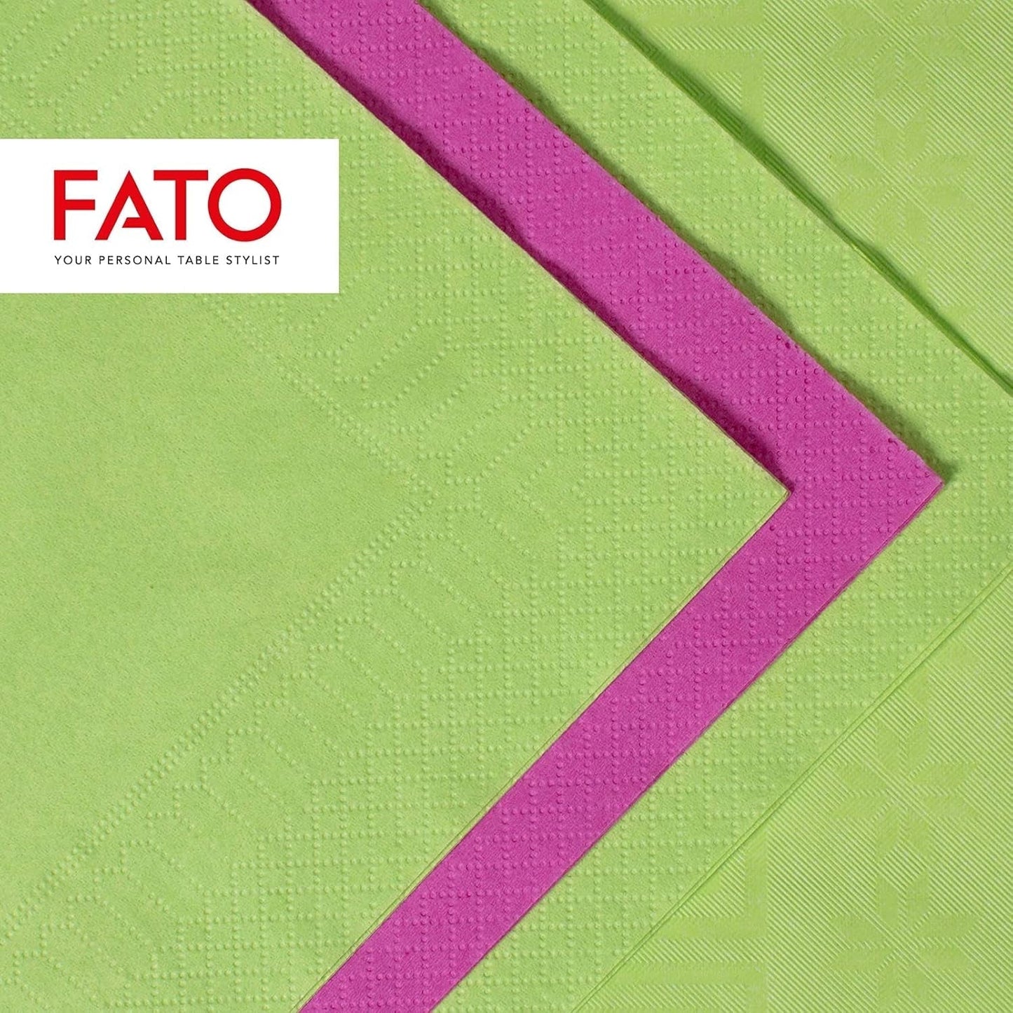, Papieren wegwerpservetten, Ideaal voor informele lunches en buffetten, Verpakking van 50 servetten, Afmeting 33X33, 4-voudig, 2-laags, Appelgroene kleur, 100% puur cellulosepapier, FSC