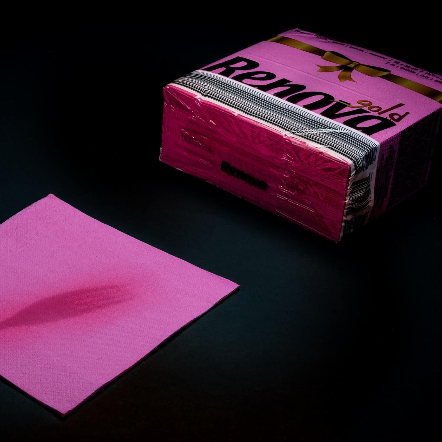 Renova papieren servetten, fuchsia, 40 servetten, groot, 2-laags