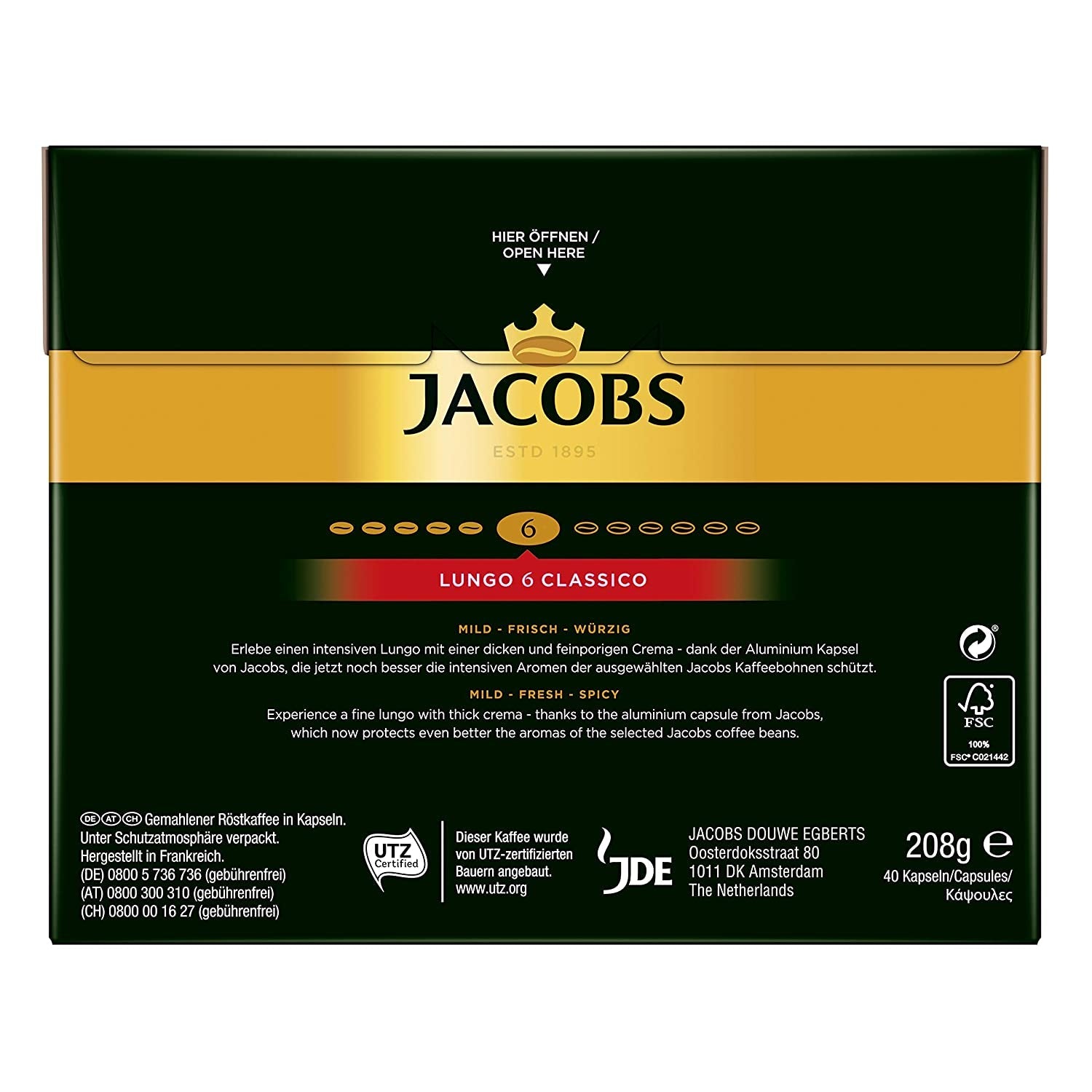 Kaffeekapseln Lungo Classico (nur für kurze Zeit) Megapack XXL & Kaffeekapseln Lungo Decaffeinato- Intensität 6-200 Nespresso compatibel Kapseln, 10er Pack, 10 x 20 Getränke