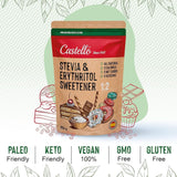 Stevia + Erythritol 1:2 Süßstoff | 1G = 2G Zucker | 100% Natürlicher Zuckerersatz - 0 Kalorien - 0 Glykämischer Index - Keto en Paleo - 0 Netto-Kohlenhydraat - Kein GVO - Castello sinds 1907 - 850 G Zoetstoffen Naty Shop