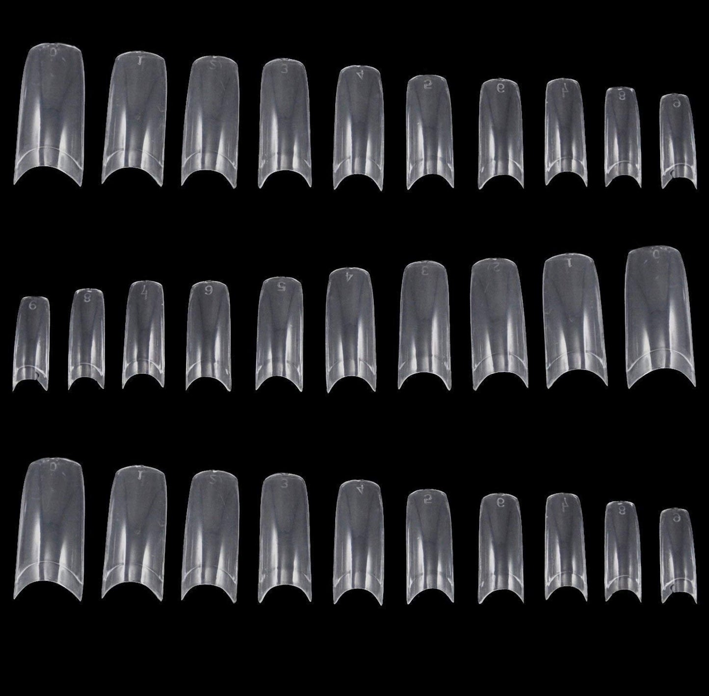 TRIXES 500 stuks gelnageltips Franse nagels Heldere acryltips voor doe-het-zelf-manicure 10 verschillende ontwerpen