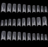 TRIXES 500 stuks gelnageltips Franse nagels Heldere acryltips voor doe-het-zelf-manicure 10 verschillende ontwerpen