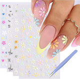 GZMAYUEN 12 kleuren Franse nagelstickers 3D Franse kleurverloop nagelstickers Zelfklevende nagelontwerp Nagelaccessoires