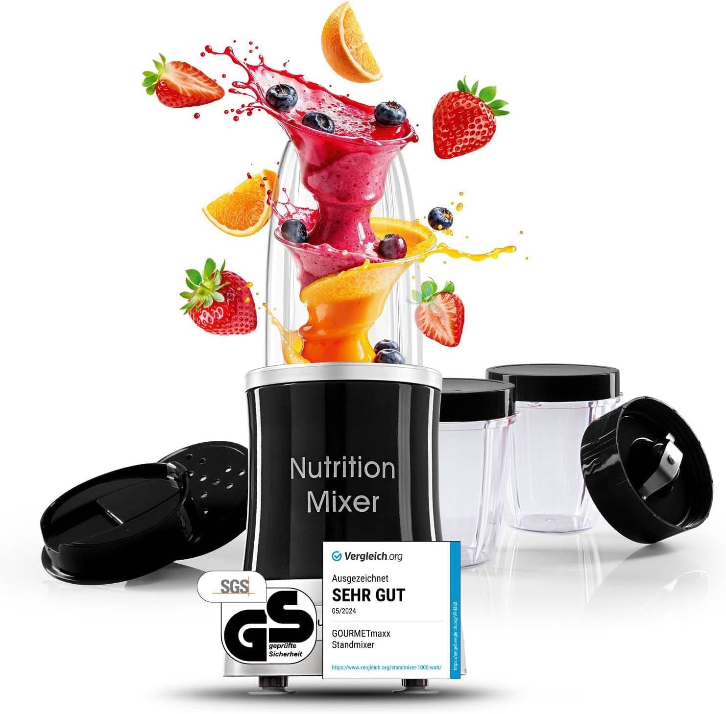 Gourmetmaxx Mr Magic Blender, Smoothie Maker met Xxl Naty Shop accessoirepakket