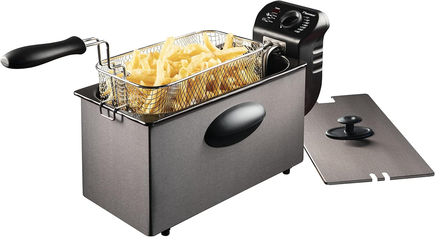 Bestron oliefriteuse met koudezonetechnologie, 3,5 liter, 2000 watt Apparaten Naty Shop Antraciet Enkel