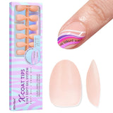 Btartbox Extra korte zachte gelnagels Volledige dekking Amandel korte nageltips 160 stuks Voorontworpen XCOATTIPS Kunstnagels Amandel korte nageltips voor nagelverlengingen