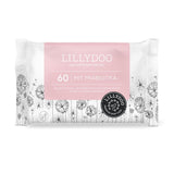 LILLYDOO Groene vochtige doekjes, 600 stuks (10 x 60), 100% plasticvrij, scheurbestendig doekje - geurvrij, zacht en natuurlijk, zachte reiniging voor de gevoelige huid, dermatologisch getest