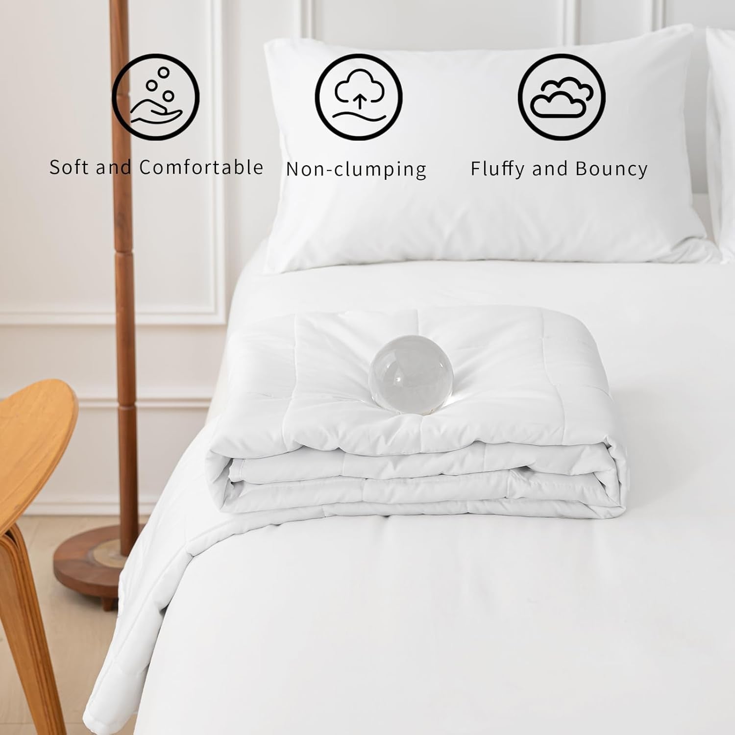 Zomerdekbed 155X220 Licht zomerdekbed 90 GSM dekbedden 155X220Cm dekbed Dun dekbed Bruikbaar zonder hoes Koeldekbed Soft Cosy White Dekbedden en quilts Naty Shop