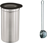 RÖSLE koffiedoos met deksel, roestvrij staal 18/10, 10 cm & koffiemaat, hoogwaardige koffielepel voor eenvoudig doseren van gemalen koffie, roestvrij staal 18/10, 17 x 3,7 x 2,7 cm, zilver Voedselbewaardozen Naty Shop Pakket Blikformaat