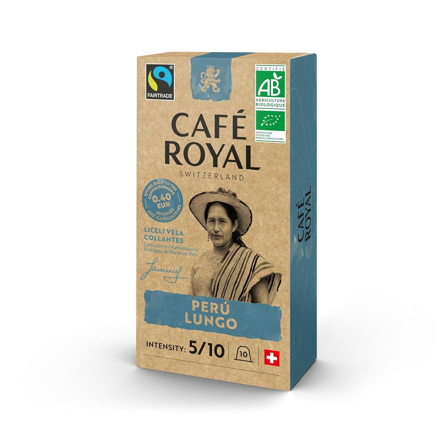 Café Royal Peru Lungo Bio – Nespresso®-compatibele Kaffeekapseln, 100% Arabica uit Peru, romig, Intensität 5/12, Fairtrade, 100 Kapseln
