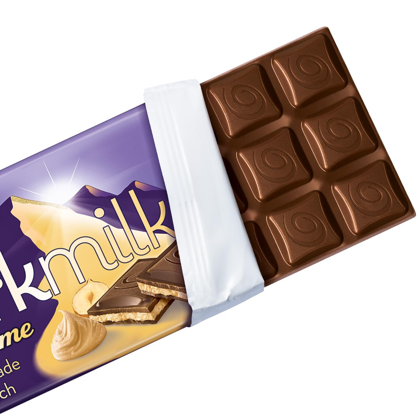 Milka Black Milk – Pure pure chocoladechocolade met melk en romige nougatvulling – 85 g (verpakking van 5)