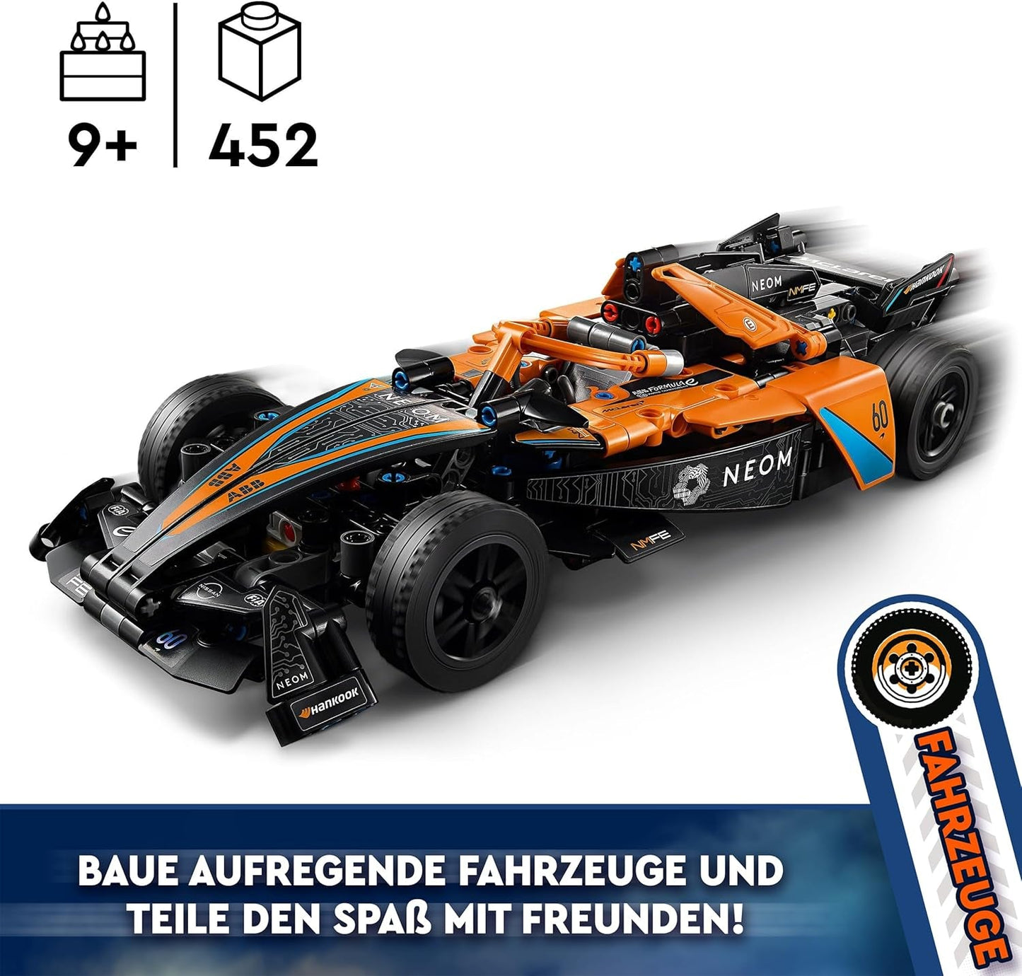 LEGO Technic NEOM McLaren Formule E racewagen, raceauto speelgoed voor 9 jaar oude jongens en meisjes, modelautoset, kinderkamerdecoratie, idee van verjaardagscadeau 42169 Bouwsets bij LEGO-Store