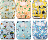 Littles and Bloomz herbruikbare luier FLV2-0602, standaard klittenbandsluiting, 6 luiers