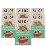 Ongezoete Allos-pap van vijgen en frambozen | Pap zonder suiker | Biologische Muesli | Muesli met fruit | Havermout | Pap als ontbijt | Ontbijtgranen | Veganistisch | Pak van 6 (6 x 500 g)