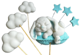 Set van 7 eetbare suikerdecoraties, Bunny Sugar Paste Decorations Naty Shop