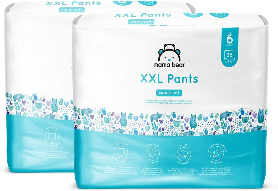Amazon-merk: Mama Bear Pull-Up XXL-luiers, maat 6 (18-30 kg), 72 stuks (2 verpakkingen van 36)