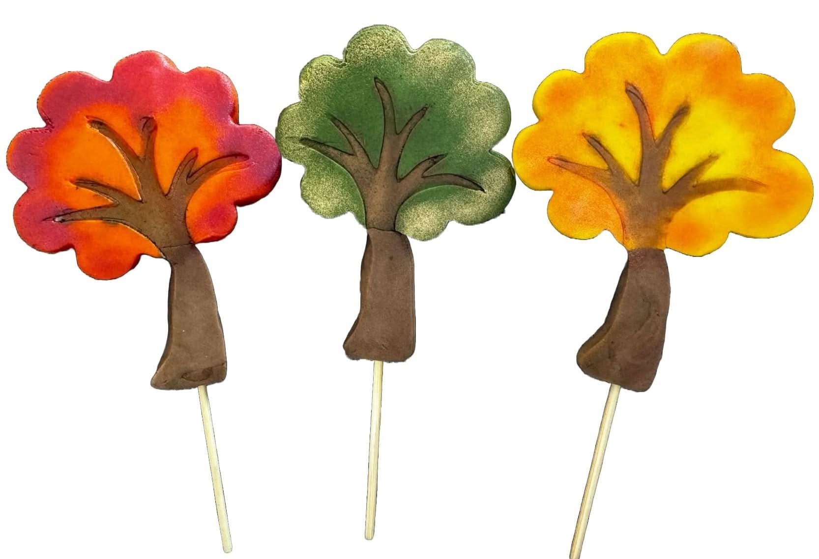 Set van 3 eetbare suikerdecoraties, Autumn Trees Sugar Paste Decorations Naty Shop