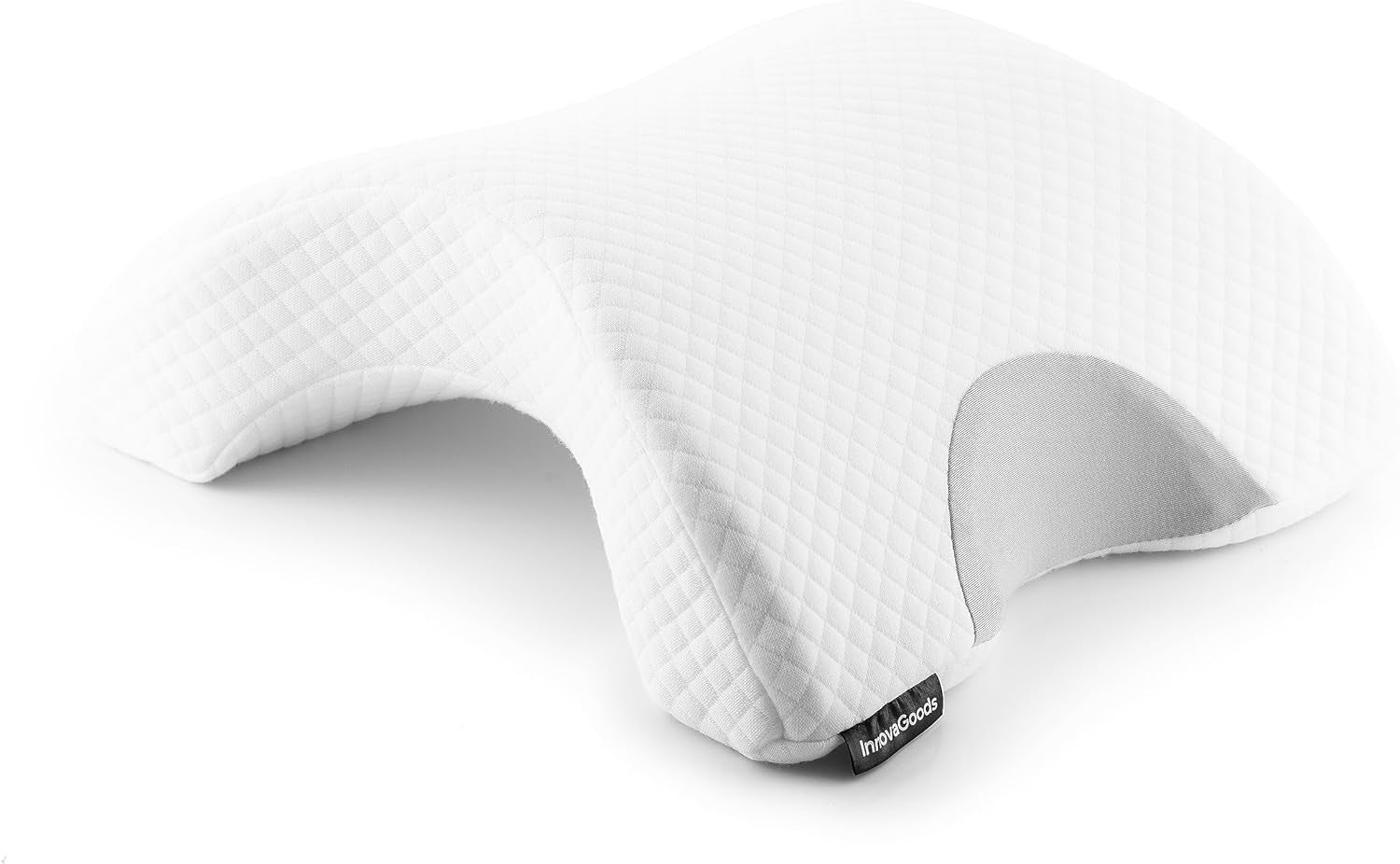 InnovaGoods - Visco-elastisch nekkussen voor koppels, Ergonomisch ontwerp voor ontspanning van koppels, Traagschuim voor drukverlichting, Afneembare hoes, Wit, 36 x 12,5 x 30,5 cm, Traagschuim