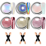BISHENGYF Silver Chrome Nail Powder – Metal Holo Chromfarbener Nagelpuder, 1G Cromepulver Nägel Glitzer Glänzende Silver Nagelpulver Spiegeleffekt Pigment Nagelkunst, DIY-Design-Dekor Frauen Gift