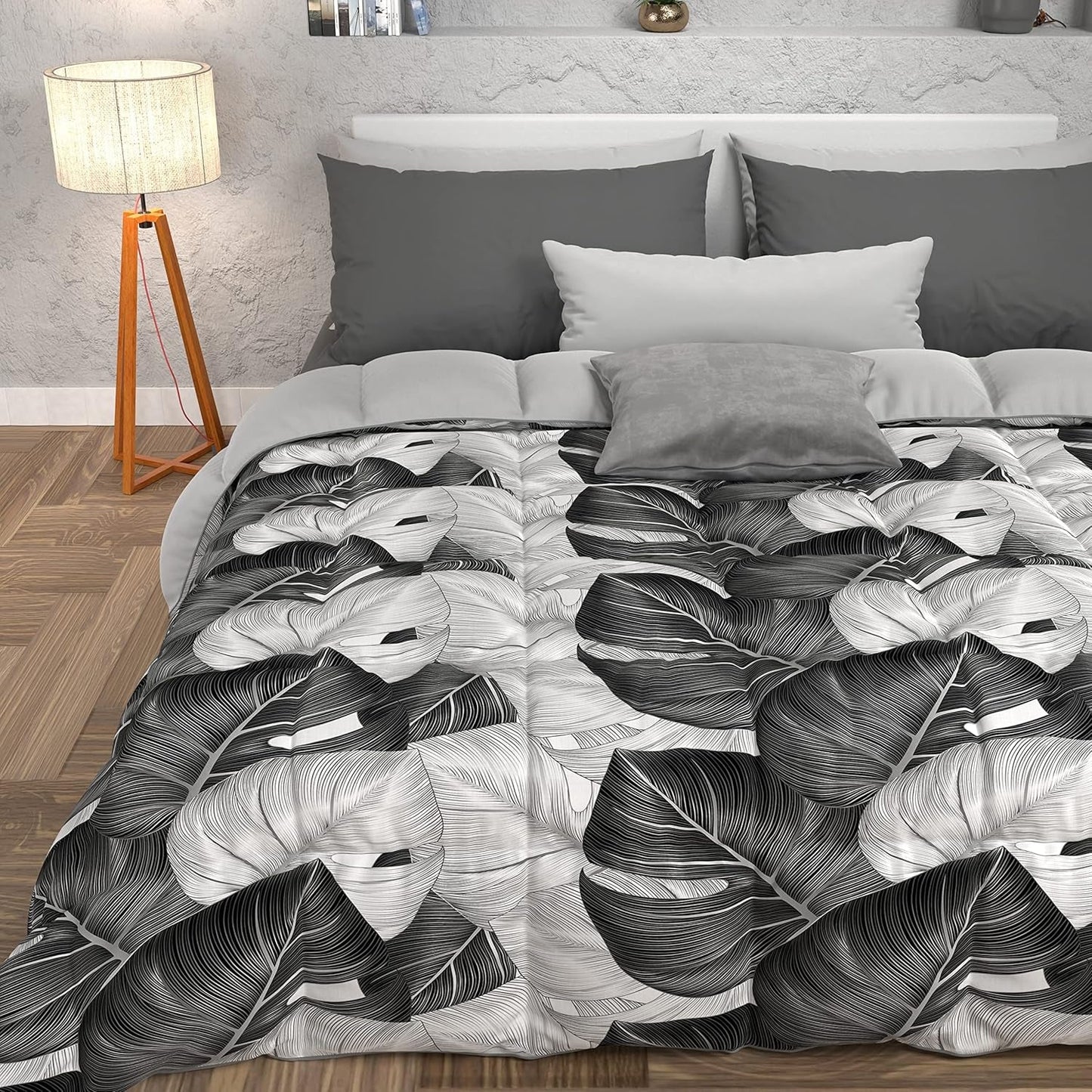 PETTI Artigiani Italiani - Winterquilt, Winterquilt, Eenvoudige quilt, Dubbelzijdig, Monocolor en digitaal printen, 100% hypoallergene microvezel, Made in Italy