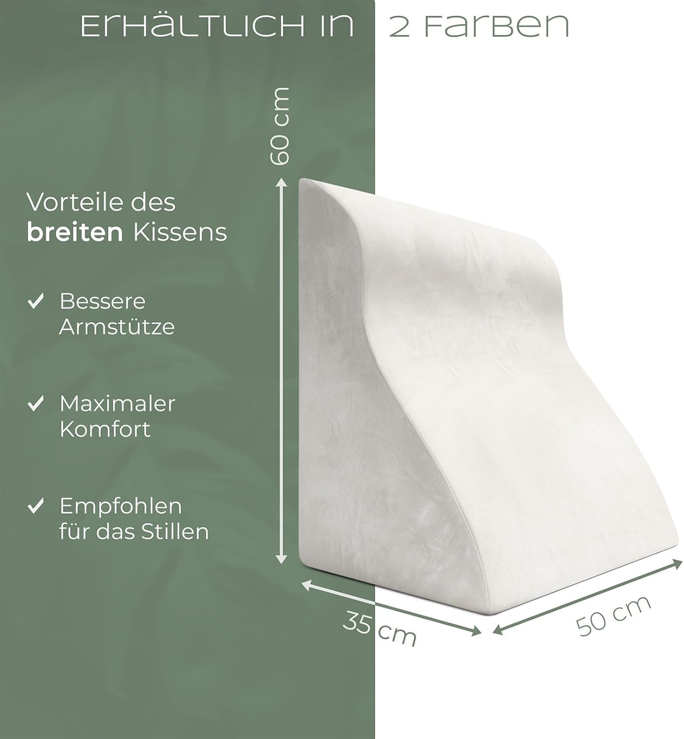 Leeskussen voor bed en bank, comfortabel rugkussen met traagschuim, anti-refluxkussen kan worden gebruikt als bedkussen, rugleuning of hoofdeinde, comfortabel bedkussen als aangename rugsteun