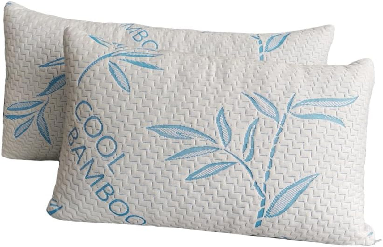Comfysleep Kingsize Bamboe Viscose Kussen Verkoelend Versnipperd Traagschuim Verstelbare Bamboe Viscose Afneembare/Wasbare Hoes 2 stuks Naty Shop Standaard Kussens Standaard Titel