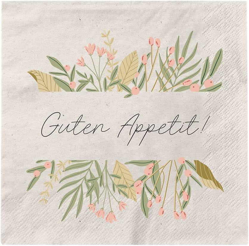 Grafik Werkstatt Servetten Mit Spruch Groß | 20 stuks | 16,5 x 16,5 cm | Grijs | Eet smakelijk!