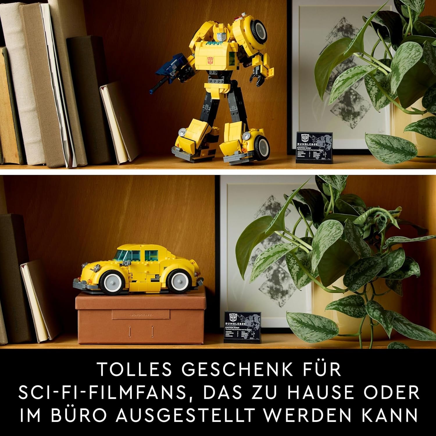LEGO Icons Transformers Bumblebee, robotactiefiguur voor volwassenen, filmbouwset voor sciencefictionfans, kan worden omgevormd tot een auto, avonturenspeelgoed 10338 Bouwsets Bekijk de LEGO-Store