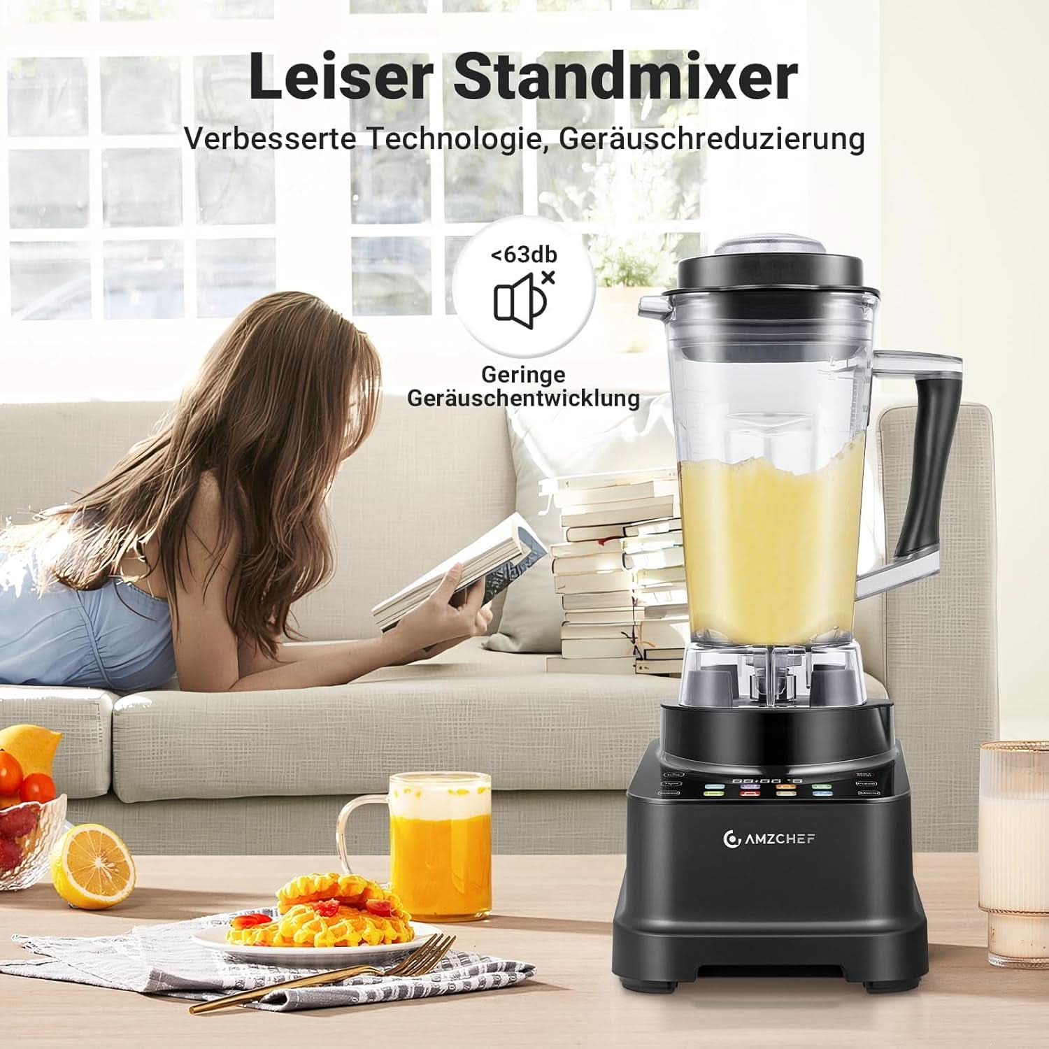 Blender AMZCHEF, 8 slimme menu's en 10 snelheden, LCD-touchscreen Kitchen Naty Shop