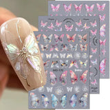 5D vlinder nagelstickers met reliëf zelfklevende vlinders nageldecoratiestickers aurora vlinder nail art stickers nagelaccessoires ontwerp vlinder nagelstickers nail art stickers