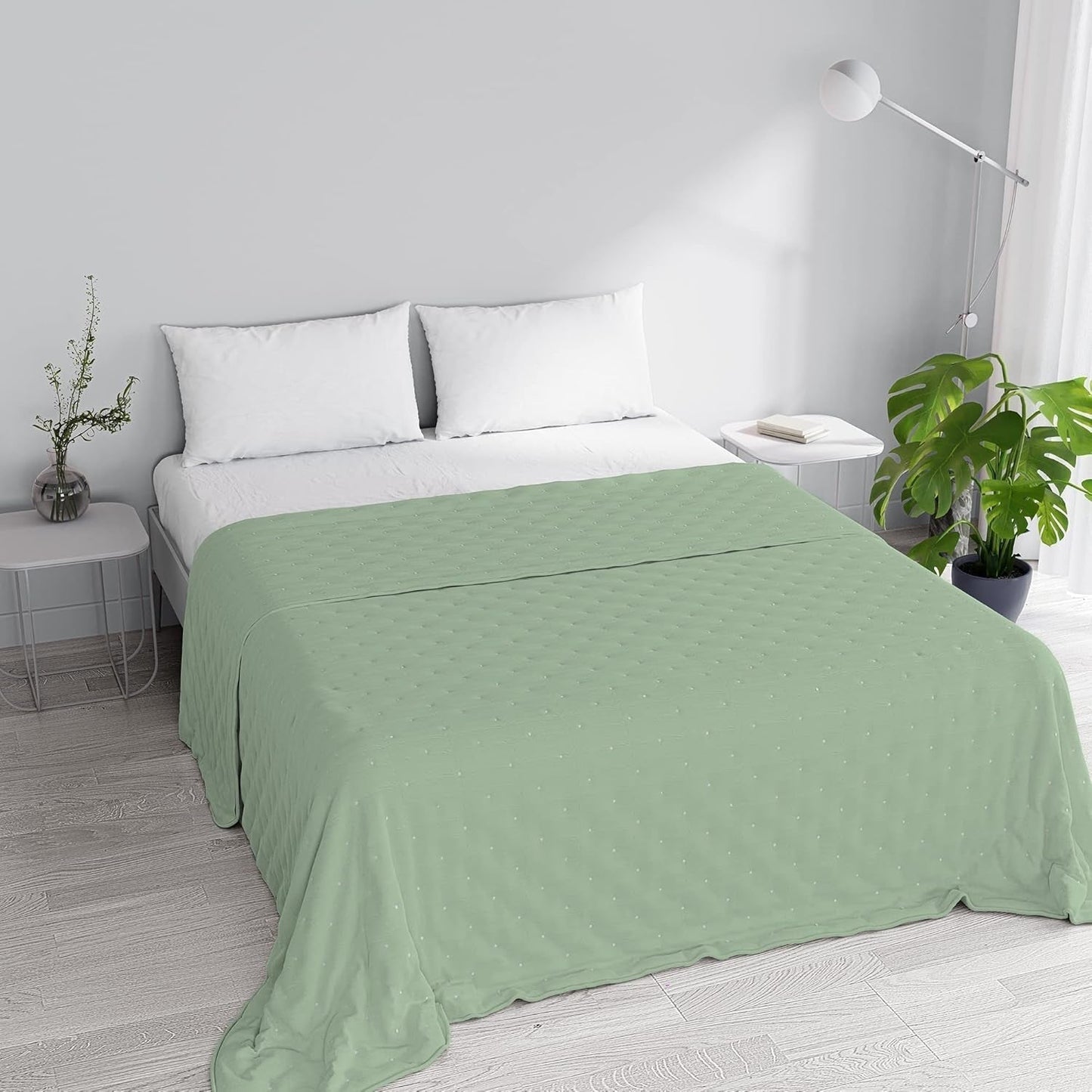 Italiaans beddengoed zomerdekbed CHIC, microvezel, DUBBEL 250X250Cm, lichtgroen Dekbedden en quilts Naty Shop