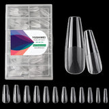 Volledige dekking kunstnagels 504-pack 12 maten kunstnagels met nagellijm Acryl kunstnagels met opbergdoos voor nagelstudio's en doe-het-zelf nagelkunst voor thuis (vierkant)
