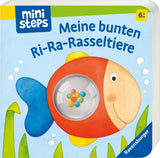 Mijn kleurrijke Ri-Ra Bell Animals - 6 maanden babybellenboek, babyboek, speelboek: 6 maanden babyspeelgoed Naty Shopboek