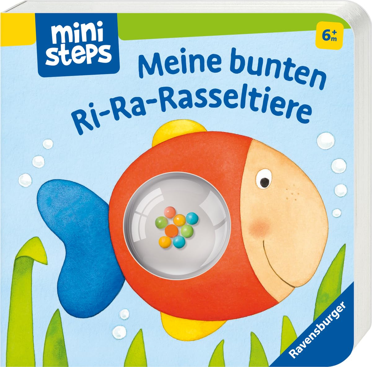 Mijn kleurrijke Ri-Ra Bell Animals - 6 maanden babybellenboek, babyboek, speelboek: 6 maanden babyspeelgoed Naty Shopboek