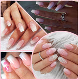 Ballerina kunstnagels set - 240 stuks delicate lila roze kunstnagels, volledig dekkende lijm op kunstnagels, kunstnageltips set voor manicure en nagelkunst voor vrouwen en meisjes (lavendelroze)