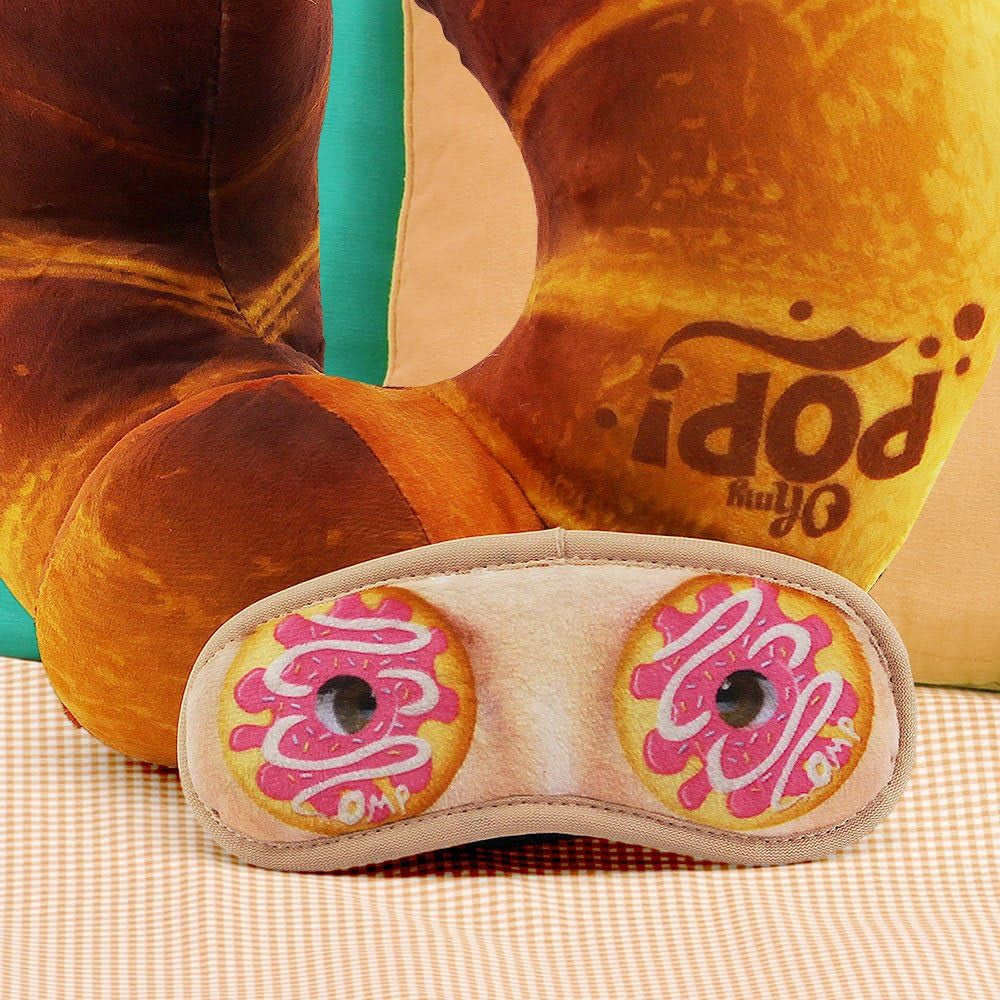 Croissant nekkussen en slaapmasker, oranje Naty Shop reiskussens