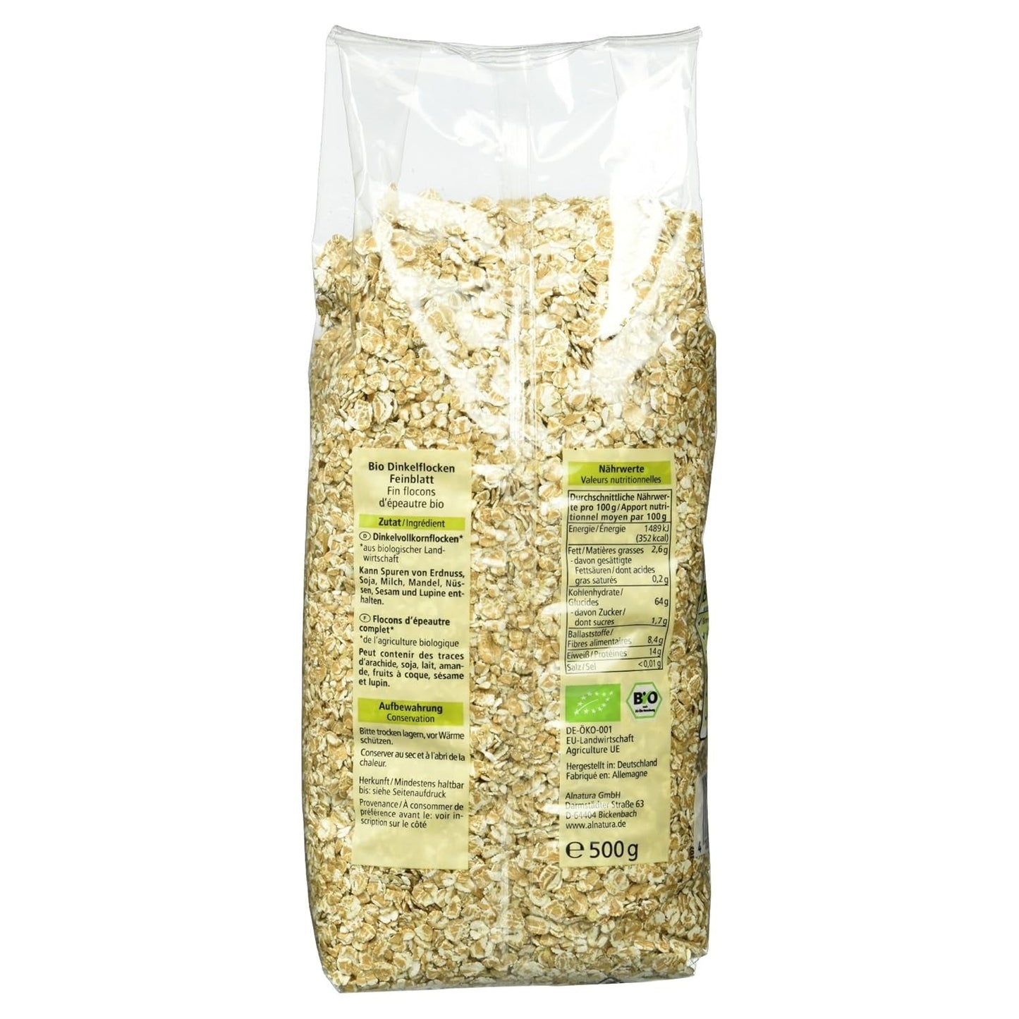 Biologische speltvlokken, fijne vlokken, 500g