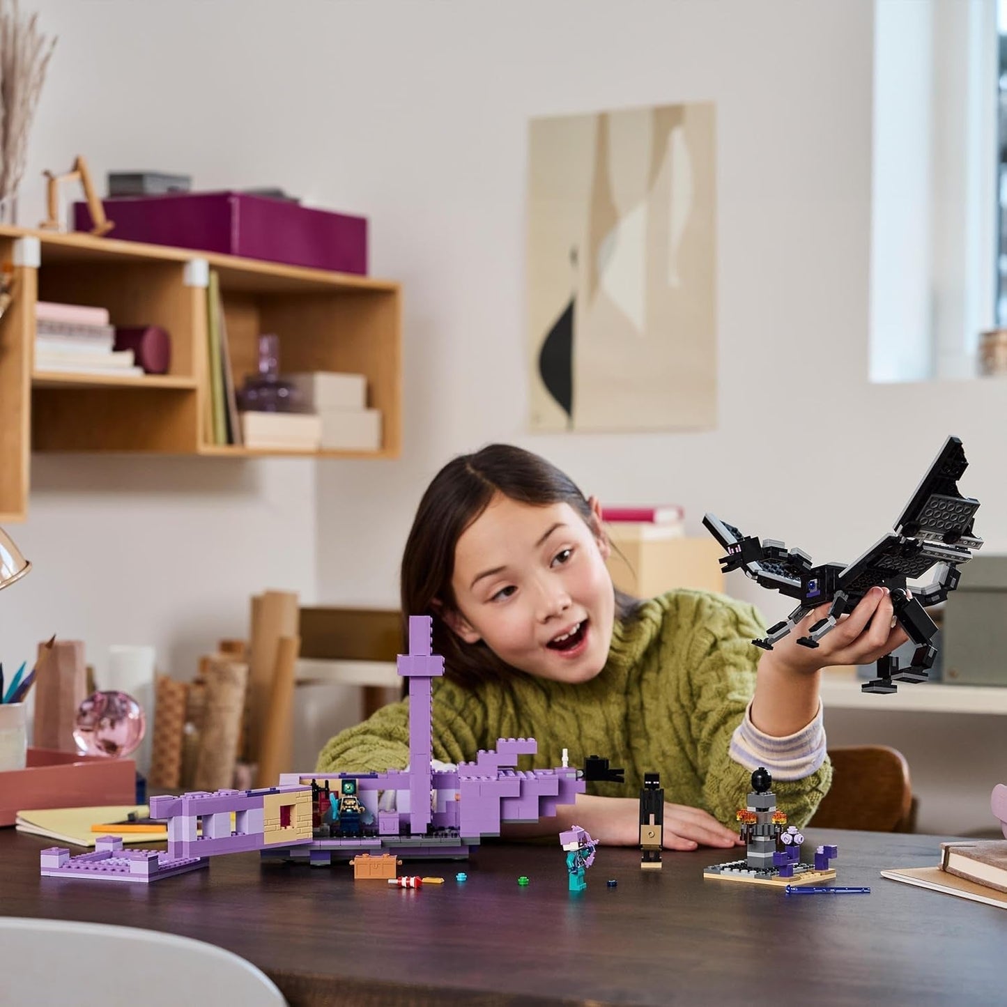 LEGO Minecraft De Einddraak en het Eindschip Actiespeelgoed en ontdekkingsset Videogamebouwset Avontuurset Cadeau voor jongens en meisjes, 8 jaar oud 21264 Bouwsets Beuche in LEGO-Store