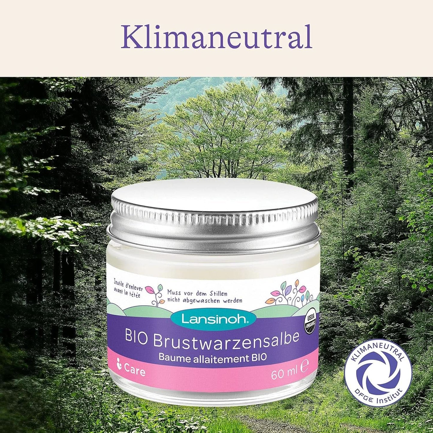 Lansinoh BIO Brustwarzensalbe, 60 Ml - Natürliche Pflege Empfindlicher Brustwarzen Und Trockener Haut - Klimaneutral Accessoires Voeding en borstvoeding Baby Naty Shop