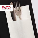 Fato - Droogpapieren servetten, Airlaid, stoffen effect, verpakking van 50 servetten, maat 40X40 in 4 gevouwen, kleur zwart